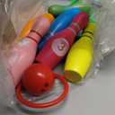 Dinhon Wooden Kids Bowling Set for Toddlers Infants Ages 2-5 - 6 Pins & 2 Balls & 6 Ferrules, Educational Early Development Indoor Outdoor Games for Boys Girls