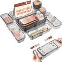 14 Pcs Clear Drawer Organizer, Adjustable Drawer Storage Box, 3-Size Desk Drawer Organizer, Acrylic Storage Bins for Makeup, Kitchen Utensils, Bedroom Dressers Tool Organizer for Gadgets, Black