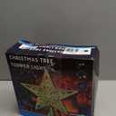 Christmas Tree Topper Projector Lights with 6 Projection Modes, Gold Star Christmas Tree Topper with Built-in LED Projector, Dynamic Projection for Christmas Party Holiday Decoration