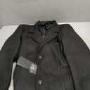 WULFUL Men Wool Trench Coat Slim Fit Winter Coat Black Large