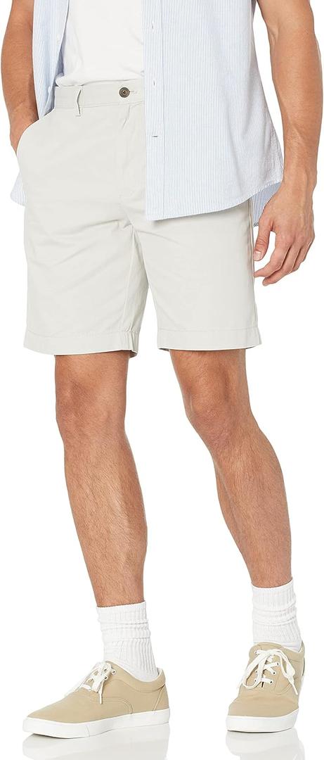 Amazon Essentials Men's Slim-Fit 9" Chino Short (38, Silver)