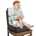 Booster Seat for Kitchen Chair, Toddler Booster Seat for Dining Table with Backrest & Safety Buckles, Non-Slip Portable Dining Seat, High Chair Alternative for Home & Travel