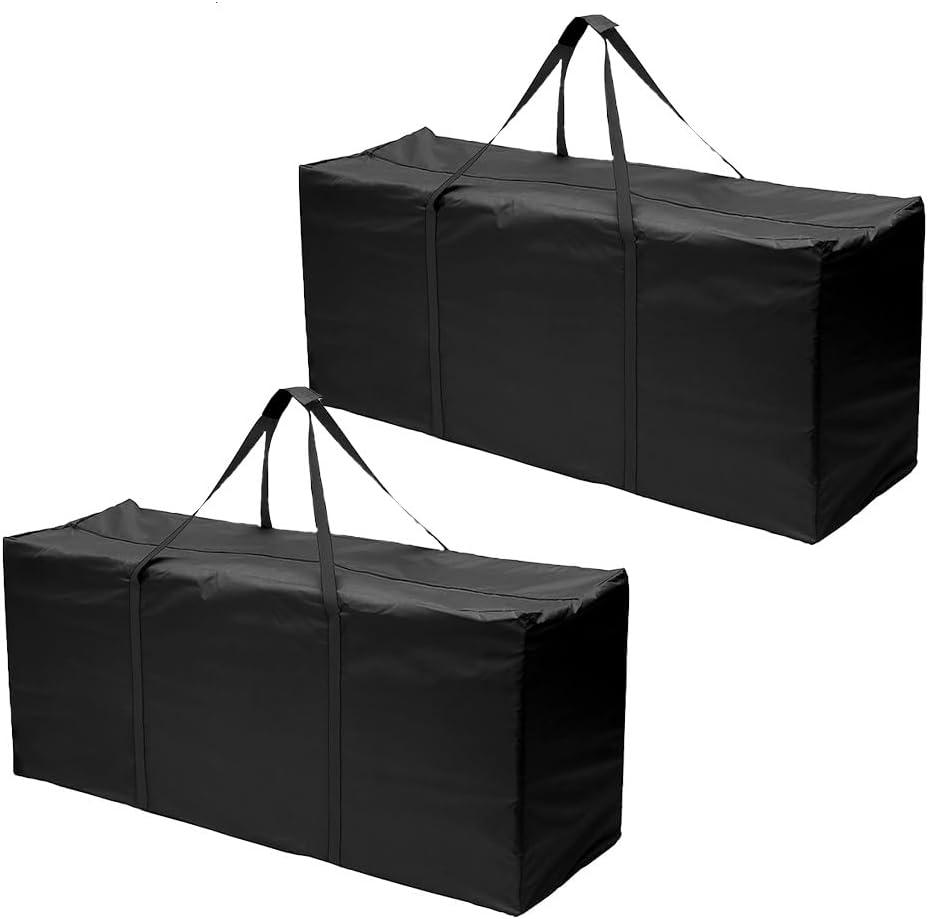 2 Pack Patio Furniture Storage Bag Extra Large Protective Cushion Cover with Zippered Waterproof for Patio Furniture with Zippers and Handles Size 68 inch L x 30 inch W x 20 inch H