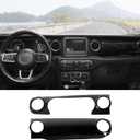 RT-TCZ Carbon Fiber Center Console Trim Cover Dashboard Control Panel Cover Decorative Interior Accessories for Jeep Wrangler JL JLU & Gladiator JT 2018-2023