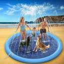 Raxurt Splash Sprinkler Pad for Dogs Kids, 97 Inch Anti-Slip Thickened Dog Pool Durable Upgrade Bath Pool Pet Summer Outdoor Water Toys, Blue