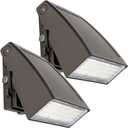 DAKASON (2 Pack) 60W LED Wall Pack, Dusk-to-Dawn Photocell, Adjustable Head, Full Cut-Off Security Light, 5000K 6600lm Replaces 200-300W HPS/HID IP65 Waterproof Outdoor Lighting Fixture, ETL Listed