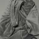 MAXIJIN Velvet Ottoman Cover Rectangular Stretch Square Ottoman Covers Slipcover Rectangle Washable Foot Stool Cover Thick Storage Protector with Elastic Bottom (Ottoman Small, Light Grey)