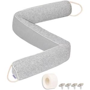 TORRAMI Under Door Draft Stoppers 32 Inch, Heavy Triangle Stop Draft Block Cold Air/Wind/Breeze Noise Blocker Door Sweeps Weather Stripping Bottom Seal Light Gray