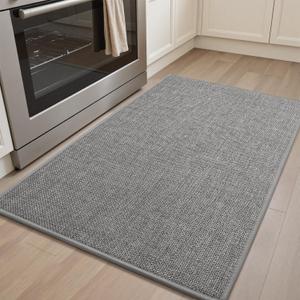 PADOOR Kitchen Mats for Floor-Anti Fatigue Kitchen Rugs Non Slip Washable Super Absorbent, Soft Durable Woven Kitchen Sink Rug Easy to Clean, Comfort Kitchen Floor Mat for Sink Laundry 17"x30" Grey