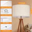 OUTON Beige Large Drum Lamp Shades for Floor Lamps, 17.5" Top x 17.5" Bottom x 10" High, Easy to Assemble, Replacement Linen Lampshades for Table Lamps & Bedside Lamps (1.65" Spider)