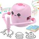 Drawing Robot for Kids, Interactive Educational Drawing Robot with Voice Interaction, Montessori Drawing Learning Toy with 100 Word Cards & 16 Color Pens, Christmas Birthday Present for Kids 5 6 7 8 9 (Pink)