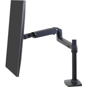 Ergotron  LX Monitor Arm, Single Monitor Desk Mount  fits Flat Curved Ultrawide Computer Monitors up to 34 Inches, 7 to 25 lbs, VESA 75x75mm or 100x100mm  Tall Pole, Matte Black
