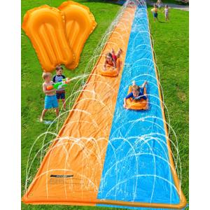 Spring Water 40FT Slip and Water Slide, Extra Long Slip n Water Slide for Kids and Adults, 2 Inflatable Bodyboards and Sprinkler, Giant Summer Heavy Duty Water Slides Outdoor Toys for Backyard