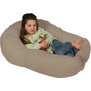 Leachco Pillay Plush Sling-Style Lounger, Latte