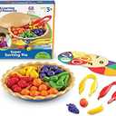 Learning Resources Super Sorting Pie - 68 Pieces, Ages 3+ Toddler Fine Motor Toy, Preschool Learning Games, Develops Counting and Color Recognition, Pretend Play Food, Kids Tweezers