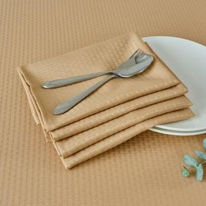 maxmill Cloth Napkins 20 x 20 Inch Weaved Texture Pattern Soft Comfortable and Luxury Serviette for Restaurant Family Dinners Weddings Parties and Banquets Set of 4 Pieces, Beige