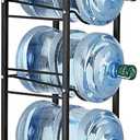 LIANTRAL Water Cooler Jug Rack, 5-Tier Heavy Duty Water Bottle Holder Storage Rack for 5 Gallon Water Dispenser, Save Space (Black)…