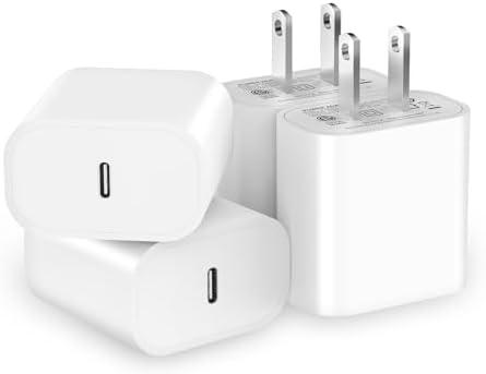 [4 Pack] USB C Charger Block Fast Charging,20W USB-C Power Adapter Type C Wall Chargers for i Phone 16/15/14/13/12/11/X/8, iPad, Samsung, Google, Galaxy & More