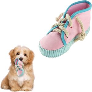 vocheer Dog Chew Toy, Dog Toys to Keep Them Busy Durable Teething Shoe Interactive Squeaky Puppy Toy,Small,Medium Breze, Machine Washable, Pink