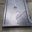 DreamLine SlimLine 32 inch D x 60 inch W x 2 3/4 inch H Center Drain Single Threshold Shower Base in Slate Gray