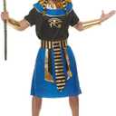 EraSpooky Egyptian Costume Men Pharaoh Ancient Robes Egypt Fancy Dress, M