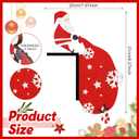 Bucherry 2025 Christmas Door Topper Funny Santa Front Top Door Corner Frame Sign Decor Home Wooden Christmas Cabinet Knob Covers Party Ornament Props Gift for Wall Window DIY