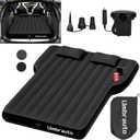 Umbrauto Air Mattress for Tesla Model Y, Custom Inflatable Camping Bed for Back Trunk, Upgraded Sleeping Pad w/Soft Flocking Surface, Durable 210T Fabric Bottom, Portable Pump for SUV Outdoor Travel (Black)