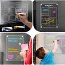 Acrylic Weekly Calendar Weekly Planner for Refrigerator - Clear Set of 2 Dry Erase Board Calendar for Fridge Reusable Planner,Kitchen & Office Planning Board 12"x8" (YCL-006)