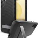ZAGG Everest Samsung Galaxy S24+ Case with Kickstand - Triple Layer Graphene-Infused Drop Protection up to 20ft, Eco-Friendly Design, Textured Grip, Black