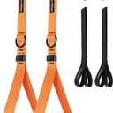 CoreSlings Cable Machine Handles with Finger Straps for gripping Forearm Strength Training, Workout Handles Cable attachments for Gym, Resistance Bands Handles. (Orange)