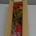 6 Bundles Artificial Flowers for Outdoors, Faux Geraniums Realistic Red Christmas Flowers, Faux Plants Outdoor UV Resistant for Garden Patio Porch Window Box Home Indoor Outdoor Decor (6, Red)