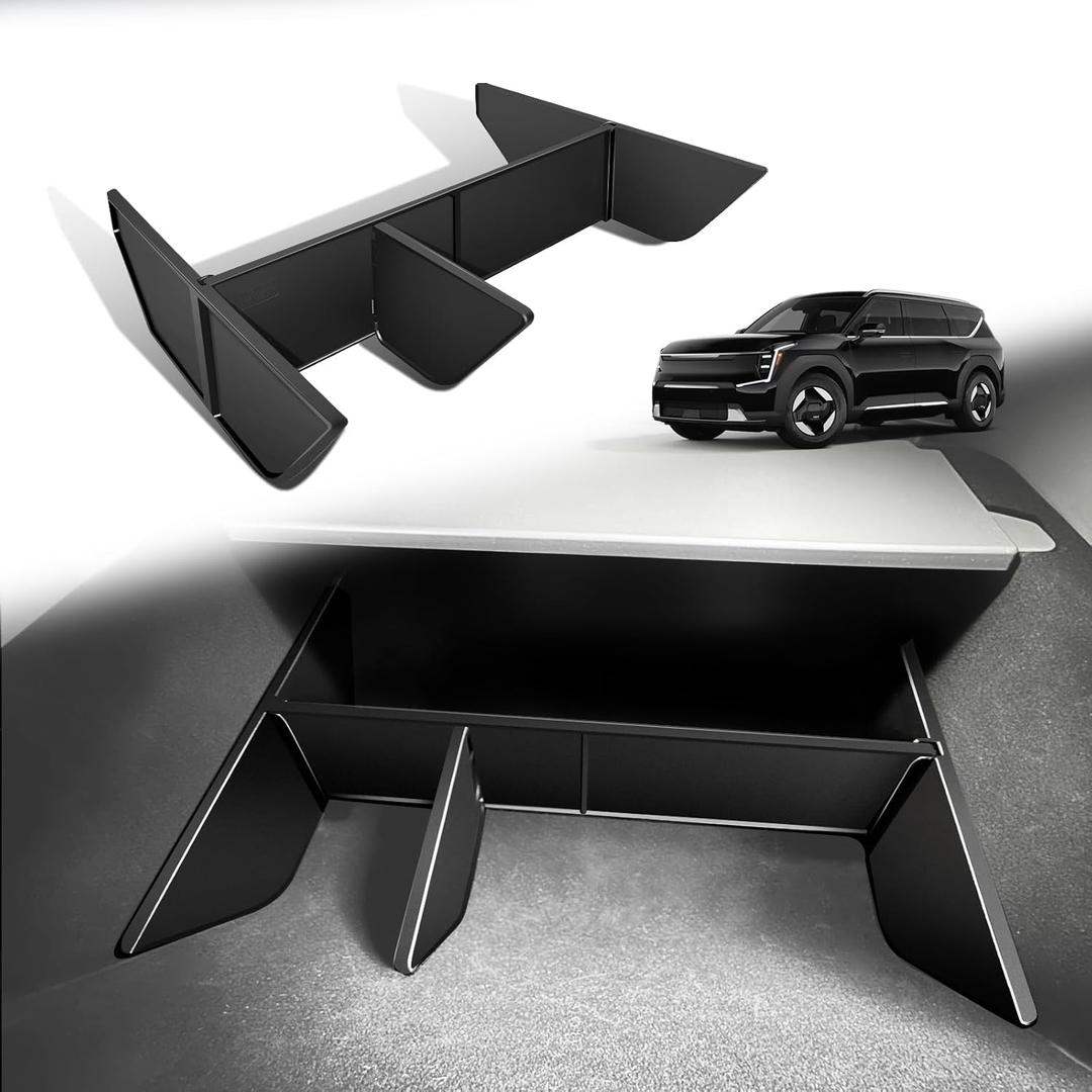 BestEvMod Glove Box Dividers Organizer Compatible with 2026 2025 2024 Kia EV9 Accessories Insert Box Divider ABS Secondary Storage Glove Compartment Tray