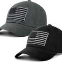LCZTN 2 Pack American Flag Baseball Cap for Men Women,Low Profile USA Plain Dad Hat
