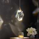1-Light Gold Pendant Light Fixtures,Mini Crystal Chandelier for Entyway Bedroom Dimmable Pendant Light Kitchen Island 5W