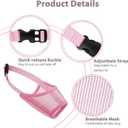 LUCKYPAW Dog Muzzle Suits for Small Medium Large Dogs, Mesh Muzzle Anti Biting Chewing, Breathable Mouth Cover Set with Adjustable Strap for Grooming Vet Visiting Training (Small 3 PCS(XXS-S), Pink)