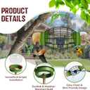LONA Squirrel Proof Bird Feeding Cage for Outdoors - All-Weather Metal Caged Bird Feeders with Peanut Butter Jar Holder, Chew-Proof Feeding Cage for Small Birds (Oval Cage, 2 Feeding Units)
