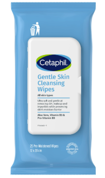 Cetaphil Face and Body Wipes, Gentle Skin Cleansing Cloths, 25 Count (Pack of 3), for Dry, Sensitive Skin, Flip Top Closure, Great for the Gym, Travel, in the Car, Hypoallergenic, Fragrance Free