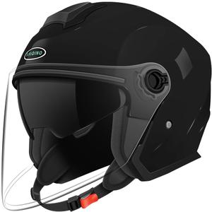 SanQing Motorcycle Open Face Helmet DOT Approved 3/4 Half Helmets for Motor-Bike Scooter Biker Adult Men Women (Medium, Black)