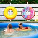 4 Pcs Pool Float Storage Holder, 15.4 Inch Wall Mount Pool Float Organizer Rack with Hangers Metal Adjustable Pool Float Towel Holder for Swimming Ring, Towel, Tools Outdoor Storage