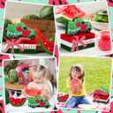 Yalikop 5 Pcs Watermelon Table Decor Summer Tiered Tray Decor Watermelon Tabletop Centerpiece Red Green Wooden Truck Sign Hello Sweet Summer Book Stack with Twine for Home Kitchen Shelf Office Mantel