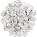 Strictly Briks Classic Bricks Starter Kit - Creative Building Blocks Set - Stackable White 2x4 Kids Blocks - Compatible with Major Brick Brands - 96 Pieces, White