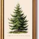 WHASAYART Gold Framed Vintage Wall Art Christmas Tree Print for Living Room Christmas Pictures Botanical Pine Tree Painting Shelf Decor Winter Cottagecore Room Aesthetic Xmas Holiday Decorations Gift