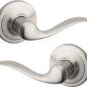 Kwikset Tustin Interior Passage Door Handle, Lever For Closet and Hallway Doors, Reversible Non-Locking Handle Lever, Satin Nickel, with Microban Protection