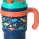 Fimibuke Kids Insulated Tumbler with Handle & Straw - 16oz Leak Proof Toddler Tumbler with Sip/Swig 2-in-1 Lid, BPA FREE 18/8 Stainless Steel Kids Water Bottle Drinking Cups Travel Mugs for Boys Girls