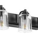 SOLFART 5 Lights Black Bathroom Light Fixtures Over Mirror Vanity Lights Scone Lighting Bathroom Lights for Mirror 41 Inch