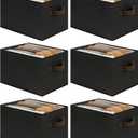 Cupic Cupid Storage Bins Closet, Fabric Closet Organizers and Storage, 4-Pack Baskets for Organizing, Large Storage Boxes with Handles for Clothes and Toys, Black