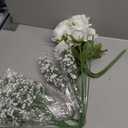 Dolicer 24 Pcs Babys Breath Artificial Flowers Rose Bouquet, White Rose Baby Breath Flowers Artificial Bulk, Real Touch Fake Babys Breath Gypsophila Bouquet for Wedding Party Arrangements Home Decor