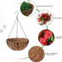 Homsunny Artificial Fake Hanging Flowers Plants with Basket for Outdoor - Fake Petunias Flowers Fake Silk Morning Glory Planter for Outside Porch Patio Balcony Garden Spring Summer Decor(Rose red)