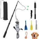 AmaCielo Flirt Pole for Dogs, Interactive Toys Tug-of-war for Dogs, Five-Section Retractable Adjustable Length,for Outdoor Exercise & Training for Small Medium Large Dogs
