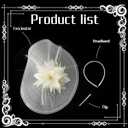dressfan Derby Fascinator Hats for Women Vintage Church Hats Wedding Tea Party Hair Accessories (Beige)